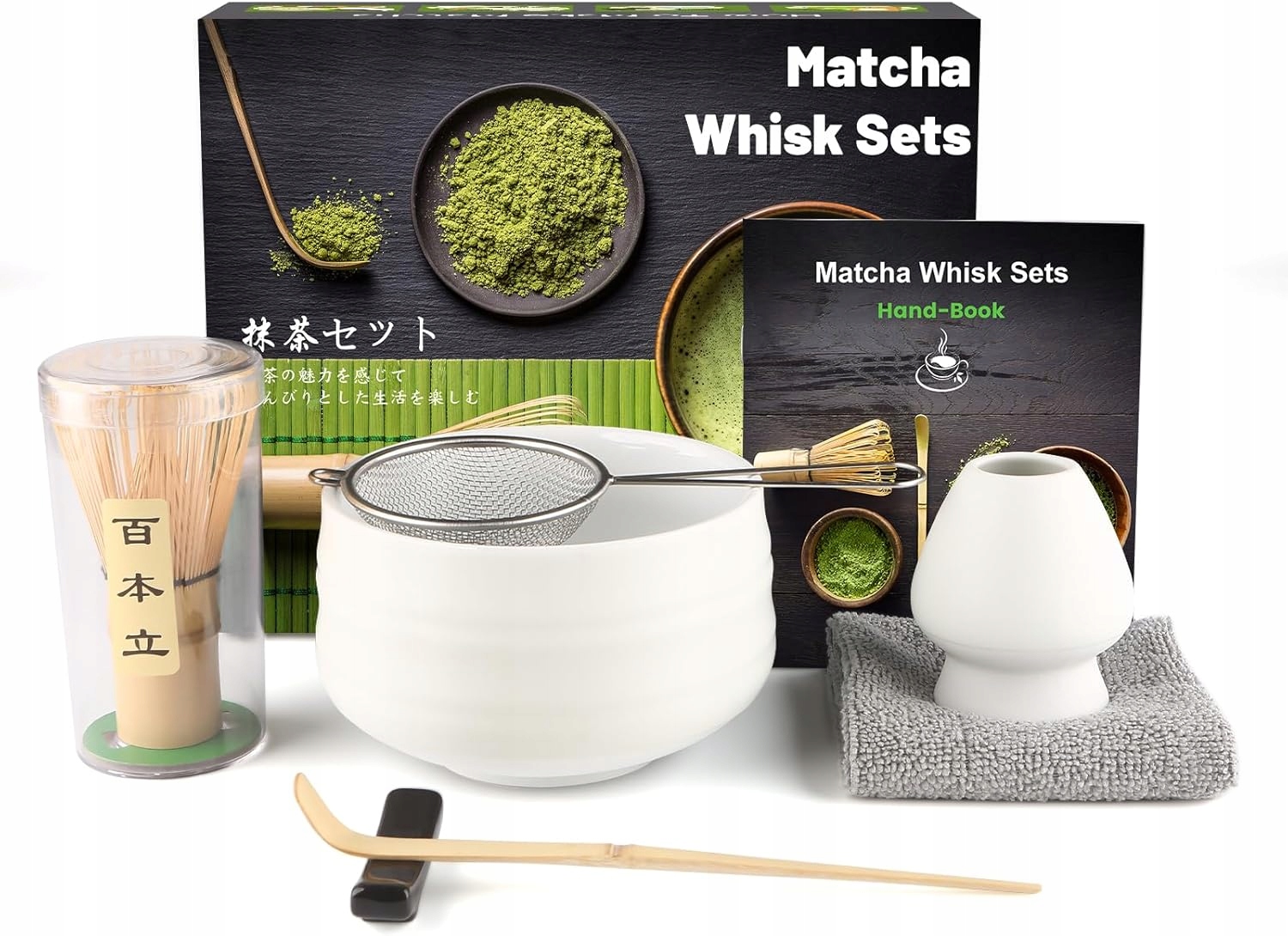 Levně Sada Na Japonský Čaj Matcha Sada Na Výrobu Matchy Bílá