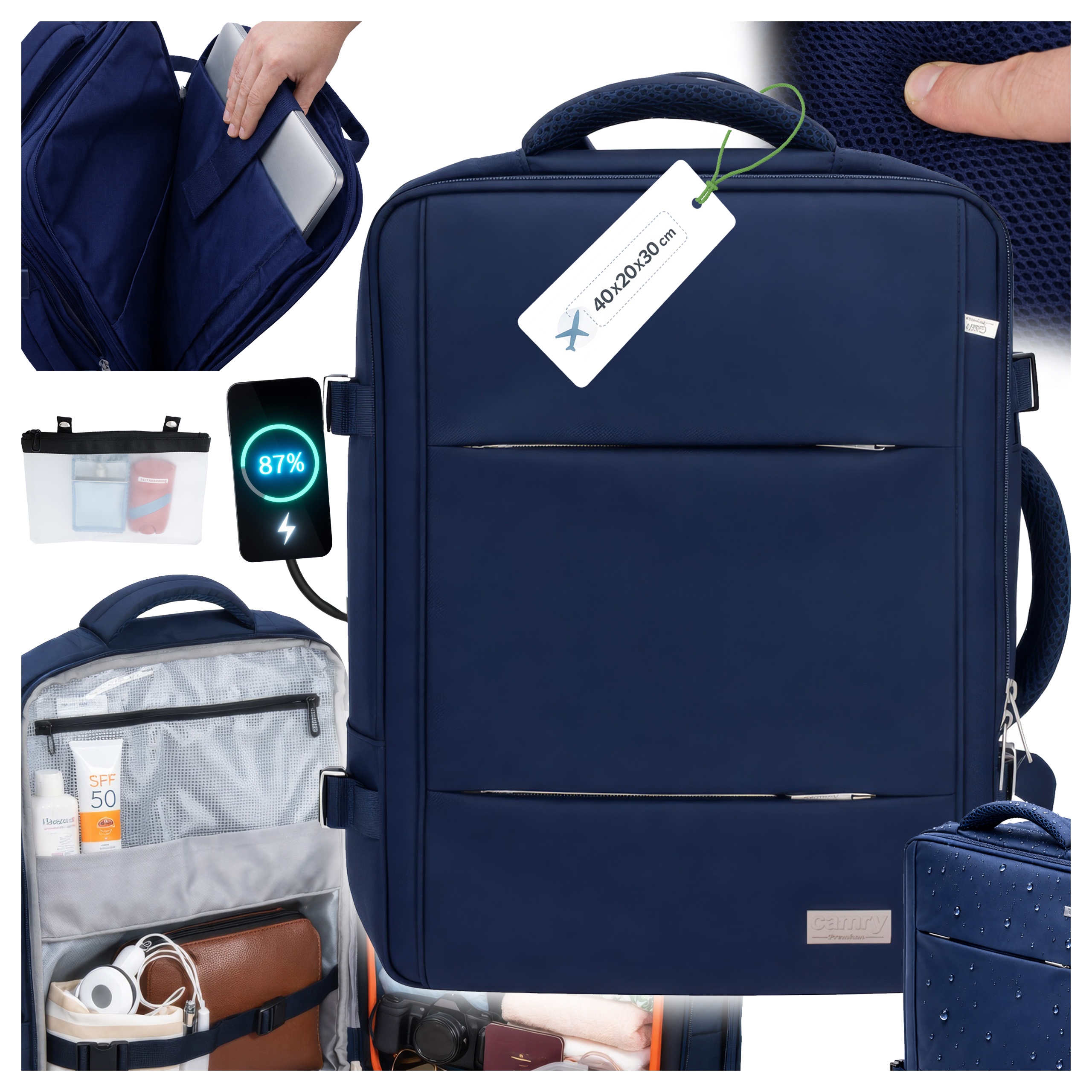 Plecak do Samolotu Bagaż Podręczny Ryanair Torba Podróżna Wizzair 40x30x20