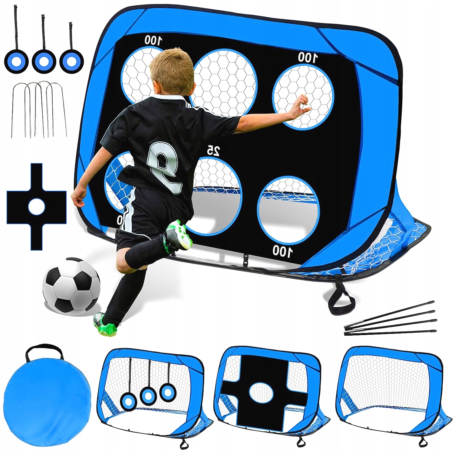 Fotbalová Branka S Vyztuženou Sítí Se Snadnou Montáží A Skladováním