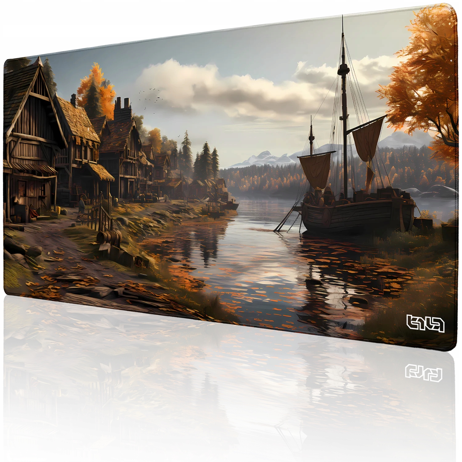 Velká Podložka Pod Myš Vikingská vesnice 100x50 Tilt Odolná Dárek