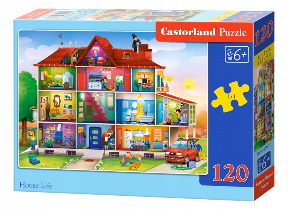 PUZZLE 120 EL MIESZKAŃCY DOMU POKOJE CASTORLAND