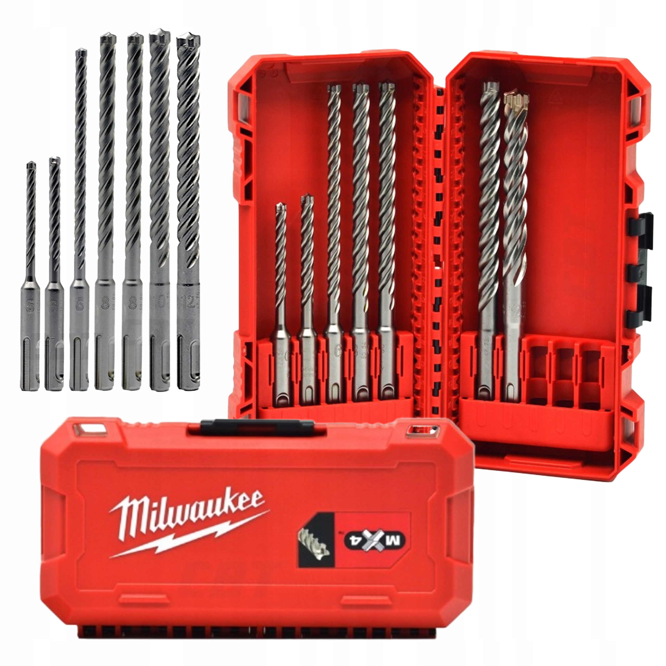 Zestaw wierteł Sds do betonu żelbetonu cegły MX4 Widiowe kpl 7szt Milwaukee
