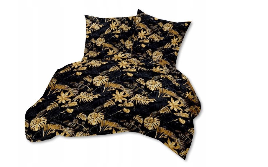 Komplet Povlečení Zlaté Listy 3D 260 x 260 cm