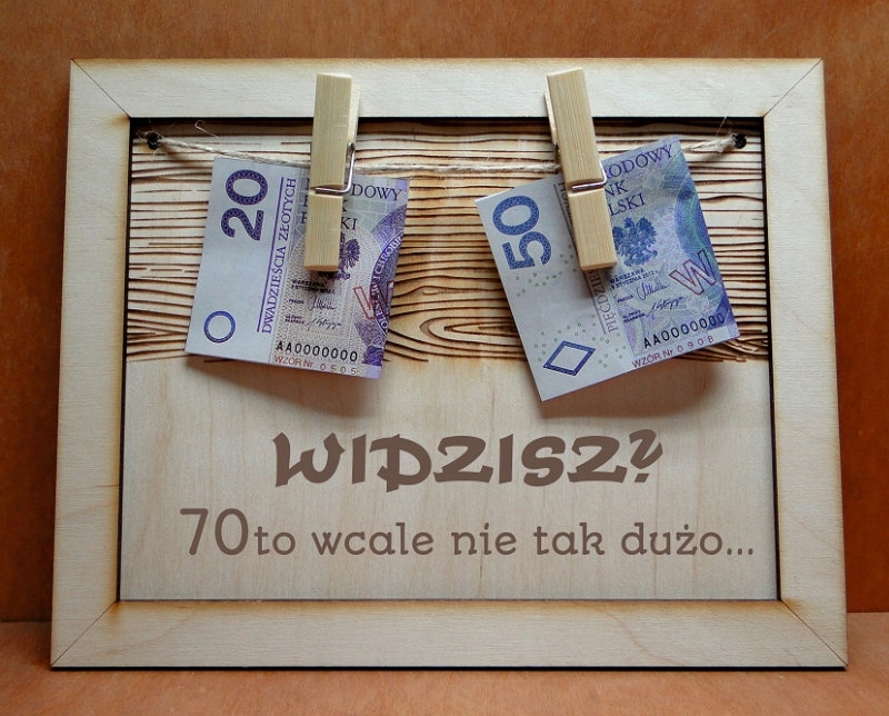 

Ramka na pieniądze śmieszny na 70 urodziny