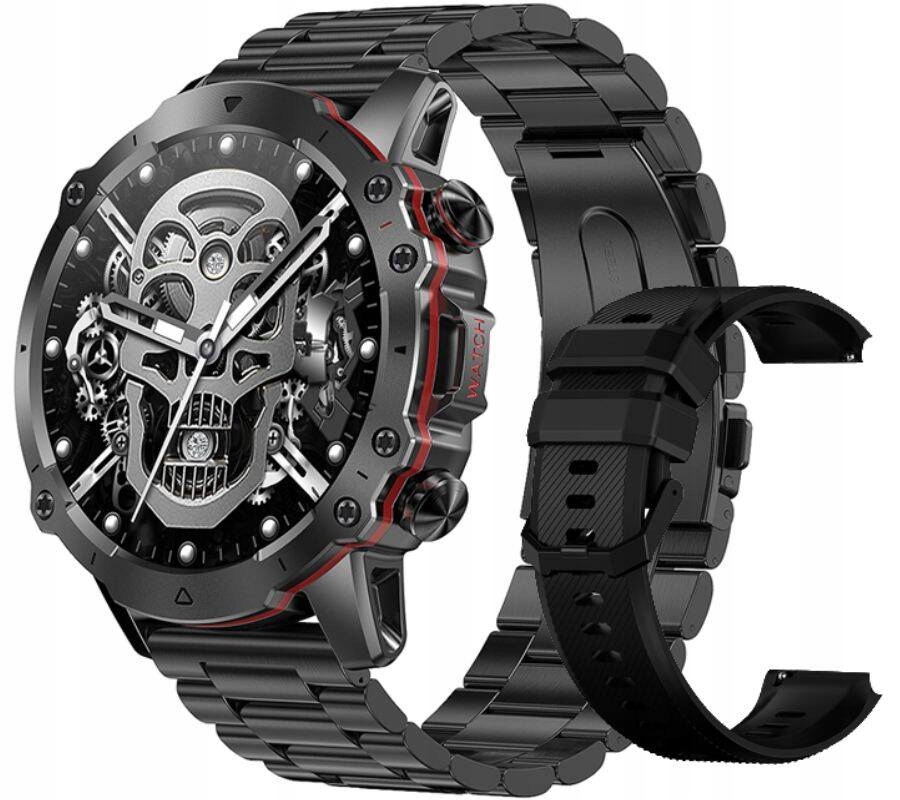 Pánsky Športový Smartwatch Rubicon RNCF18 Čierny Hovor Pulz Tepová Frekvencia Šport