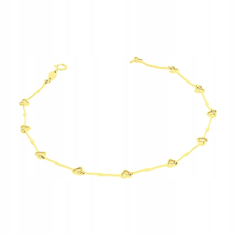 Zlatý dámský náramek 585 konvexní srdce elegantní jako dárek pro ni