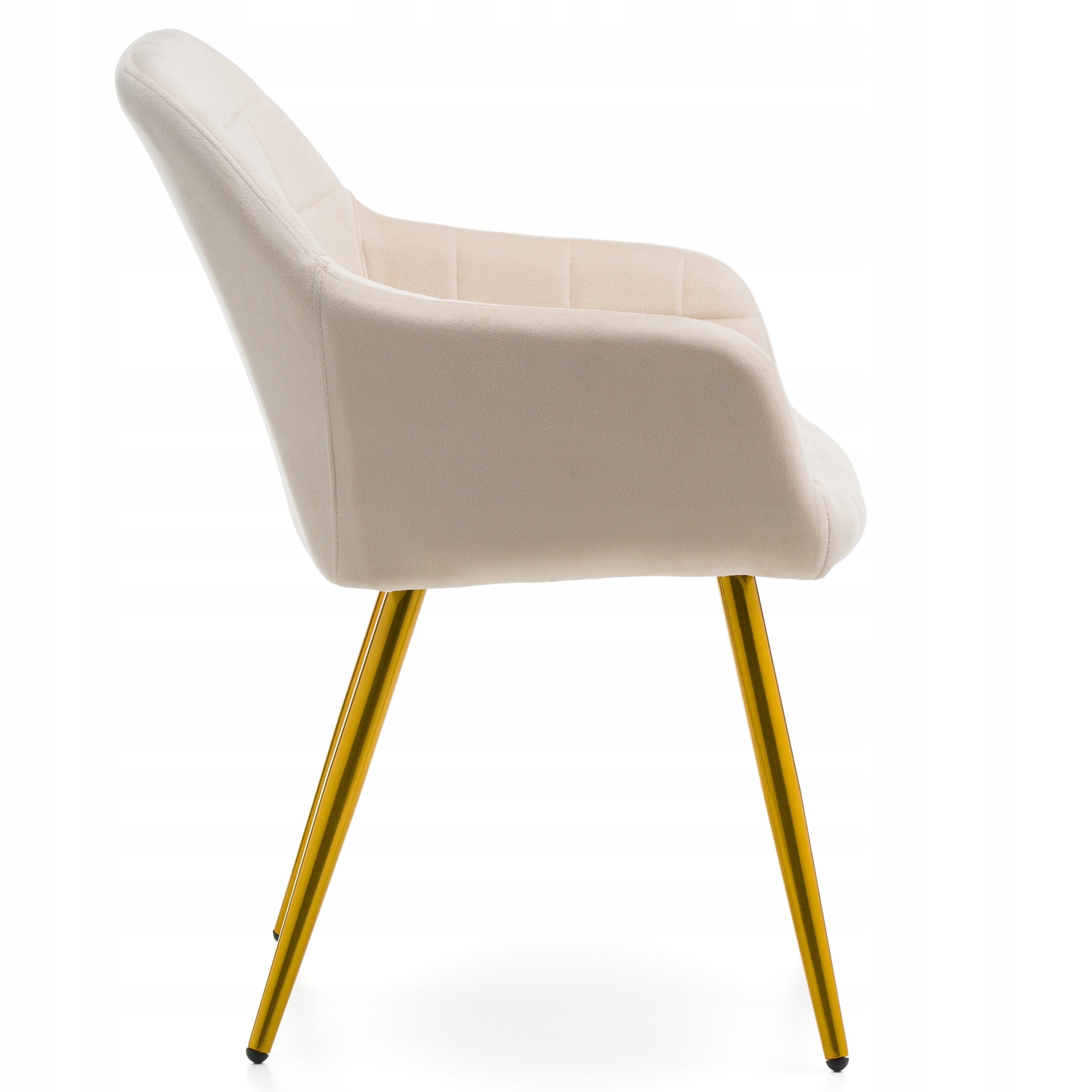 KRZESŁO TAPICEROWANE PIKOWANE WELUROWE DO SALONU JADALNI ZŁOTE NOGI ORTE Wysokość mebla 85 cm