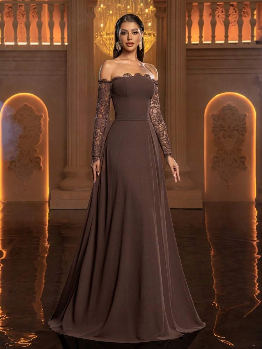 Shein Hnědá Šaty Maxi J9C S06__M
