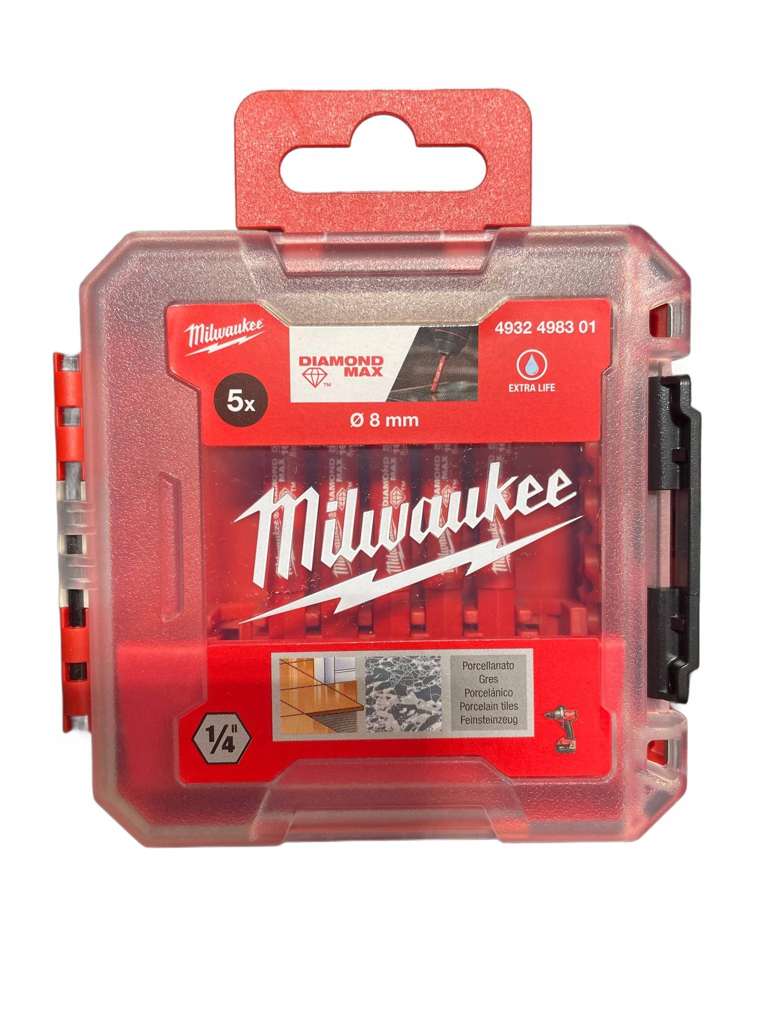 Sada diamantových korunkových vrtáků 8 mm sada 5 ks Milwaukee 4932498301