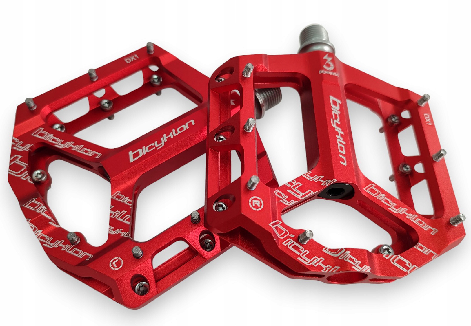 Plošinové Pedály Bicyklon DX1 Red Lehké 305 g Dh Fr Dirt Enduro Mtb