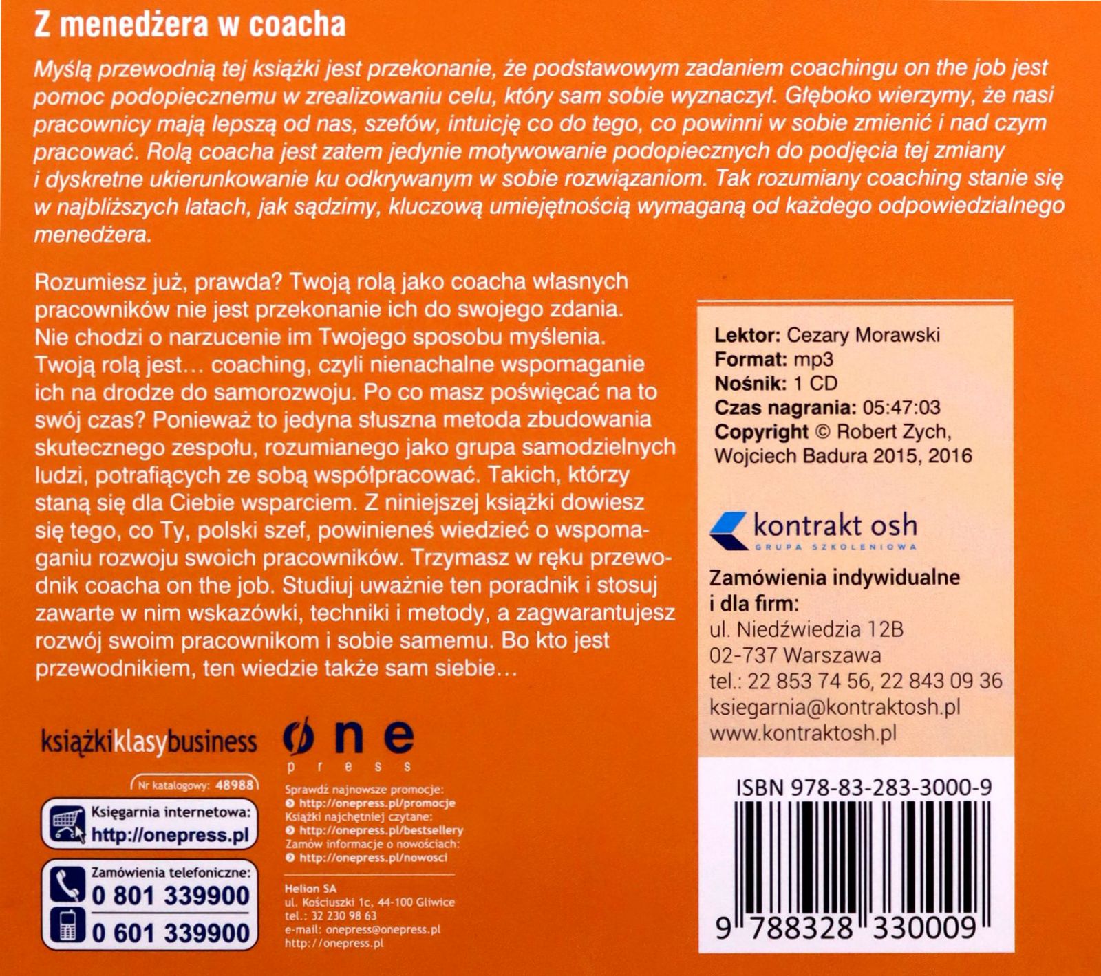 SZEF W ROLI COACHA - ROBERT ZYCH, WOJCIECH BADURA [AUDIOBOOK] [CD] Stan opakowania oryginalne