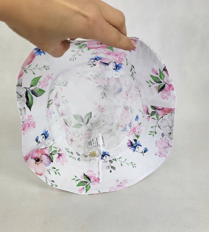 588 KAPELUSZ letni BIAŁY wzór 100% BAWEŁNA L Kolor wielokolorowy