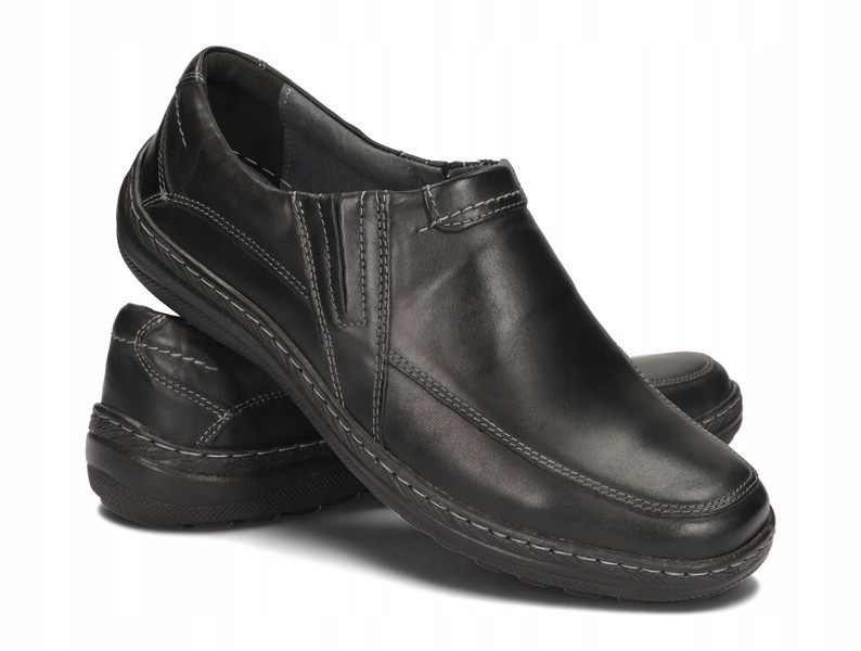 

Mokasyny Buty Męskie Wsuwane Skóra 091 Czarny 43