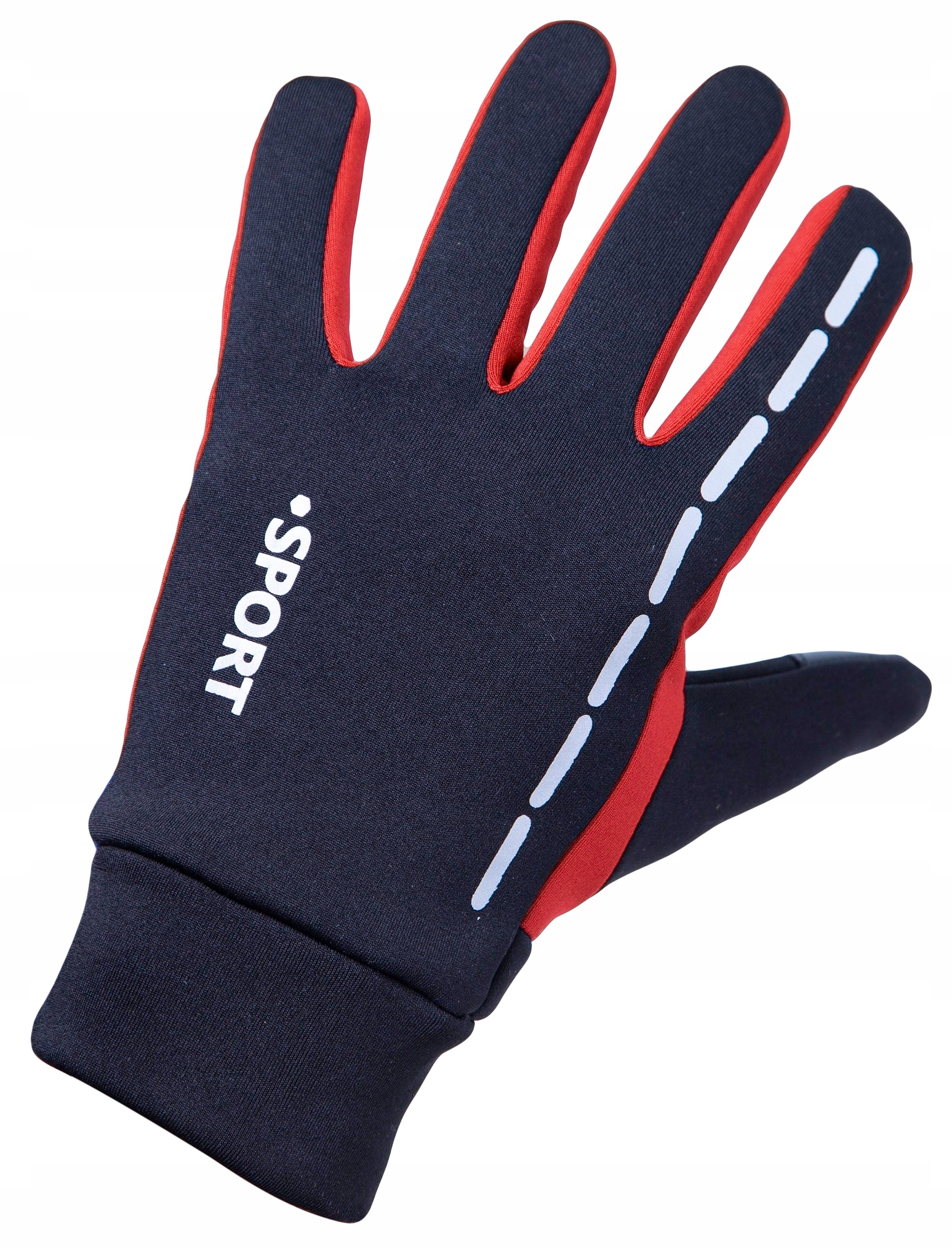 RĘKAWICZKI ROWEROWE ZIMOWE L MĘSKIE DAMSKIE CZARNE ODBLASK DOTYKOWE CIEPŁE Materiał dominujący poliester