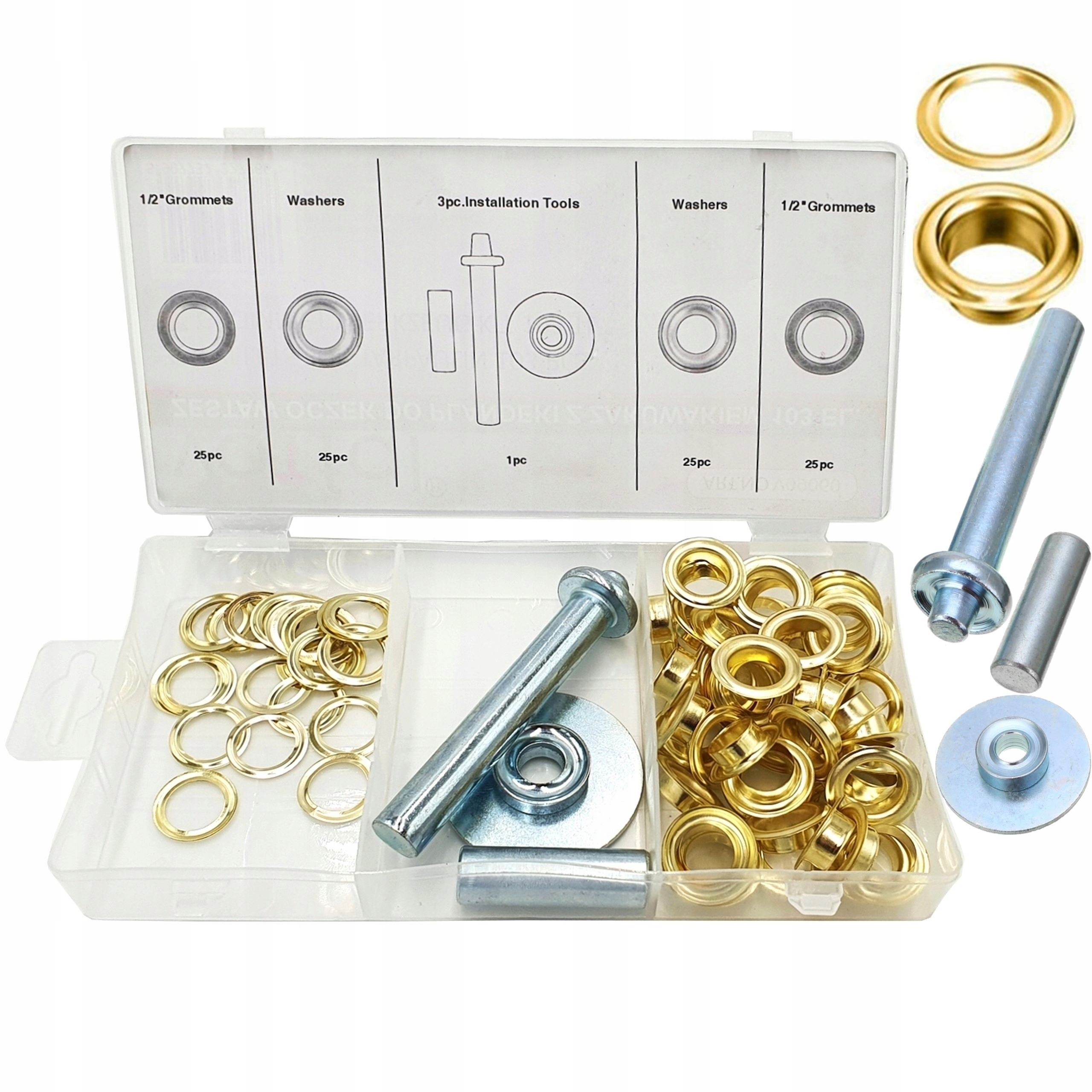 Oczka Do Plandeki Z Zakuwakiem Banerowe Oczka Dziurkacz 14MM Napy 103 Szt.