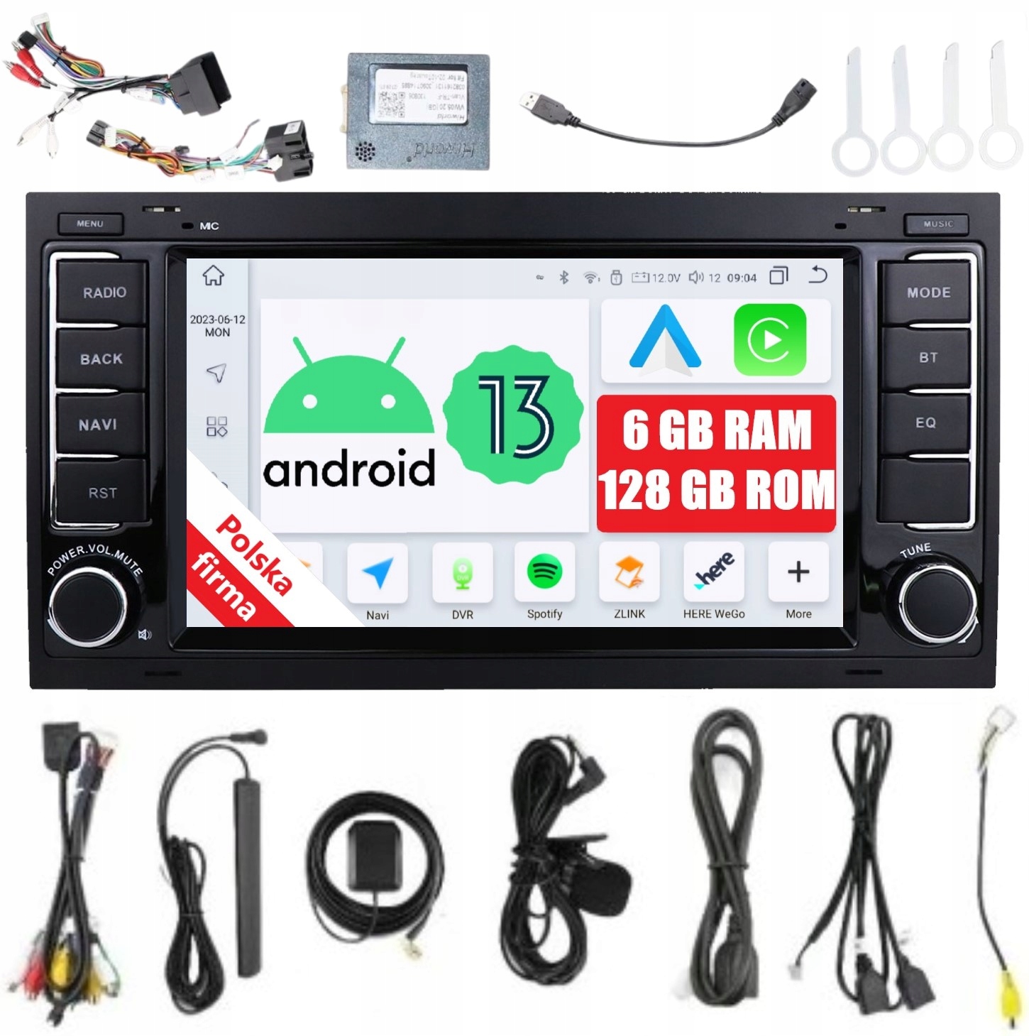Rádio 2DIN Android Volkswagen Multivan Caravelle 6/128 Gb Dsp Carplay Lte