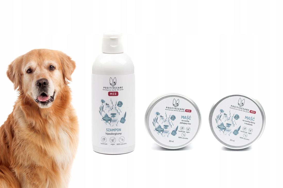 Sada Šampon pro psy hypoalergenní Mast na nos mast na pokožku