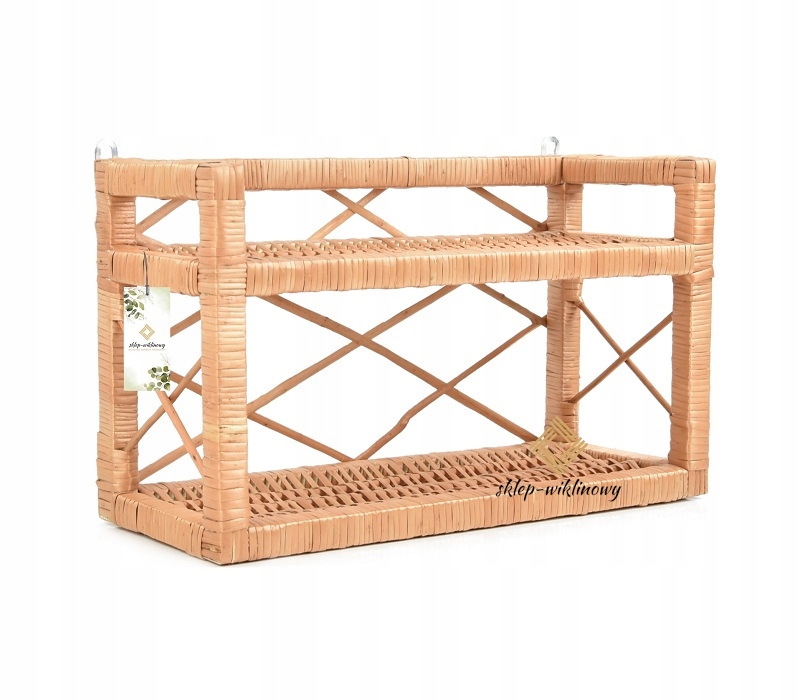 Skříňka Proutěný regál Závěsná police z proutí na stěnu do domu H 25 cm