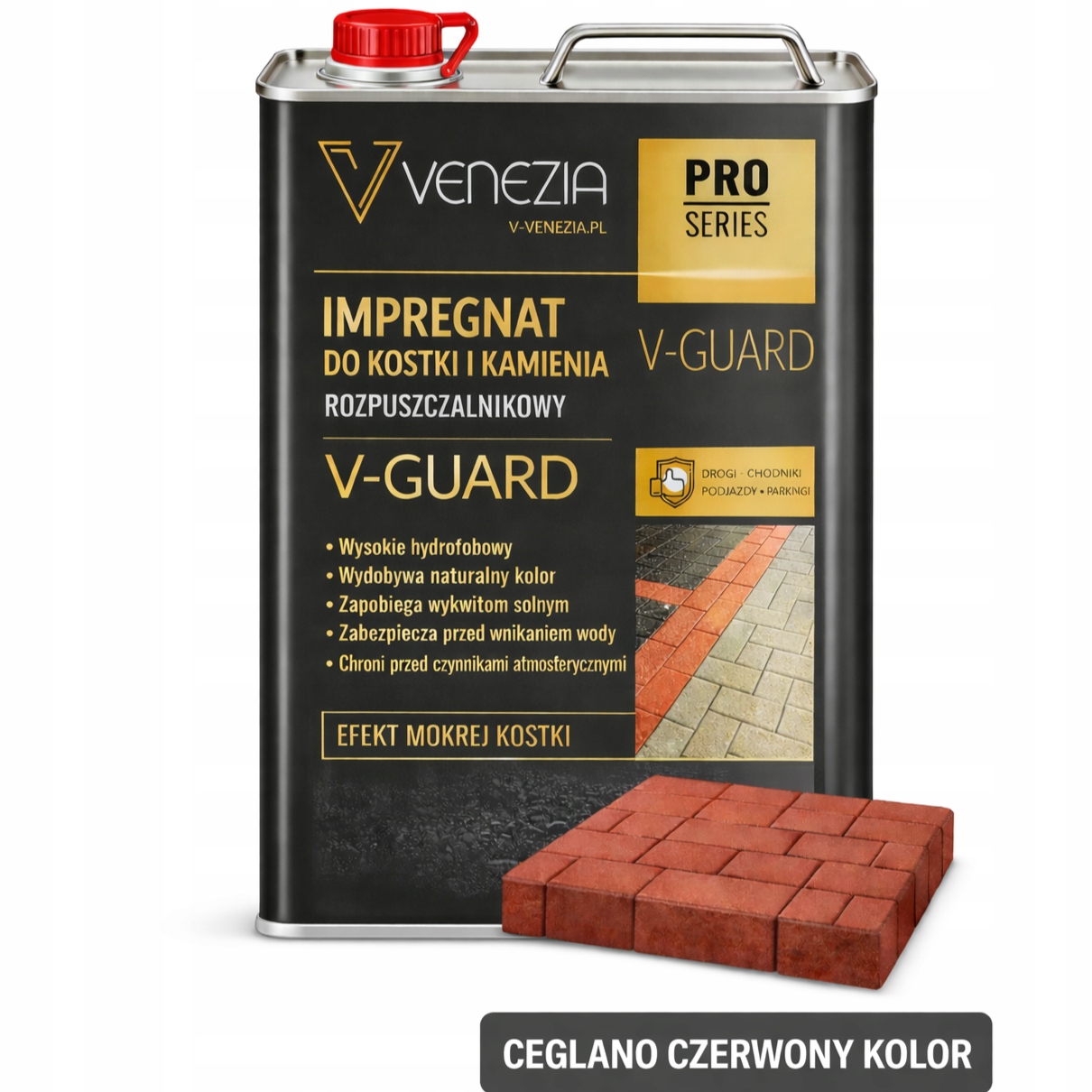 Czerwona Farba Impregnat Do Kostki Brukowej Ogrodzeń Betonowych Płyt Vguard