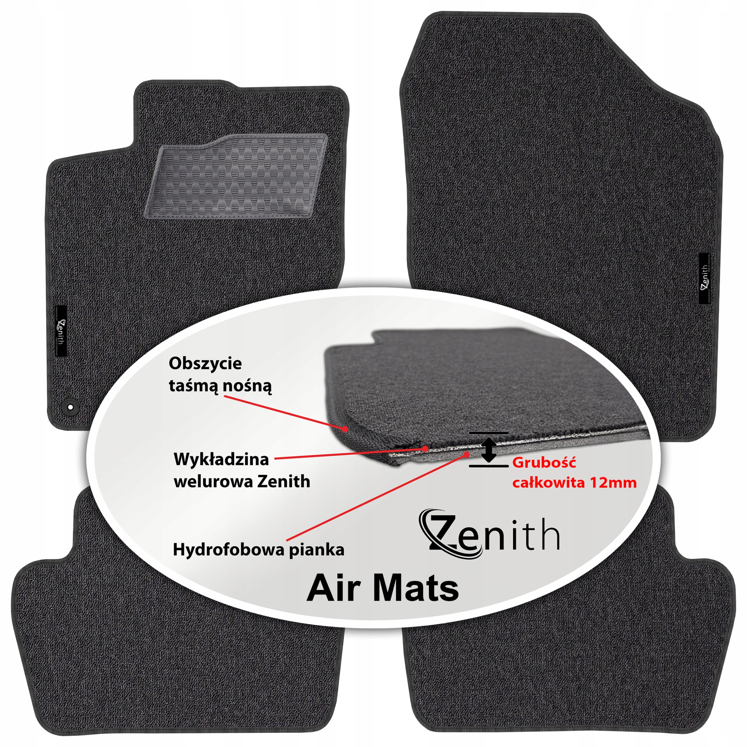 Citroen C4 II 2010-2018 Velúrové koberčeky do auta Zenith Air Mats