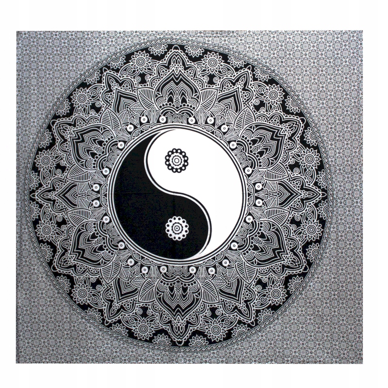 Černobílý přehoz nástěnná ozdoba Ying Yang