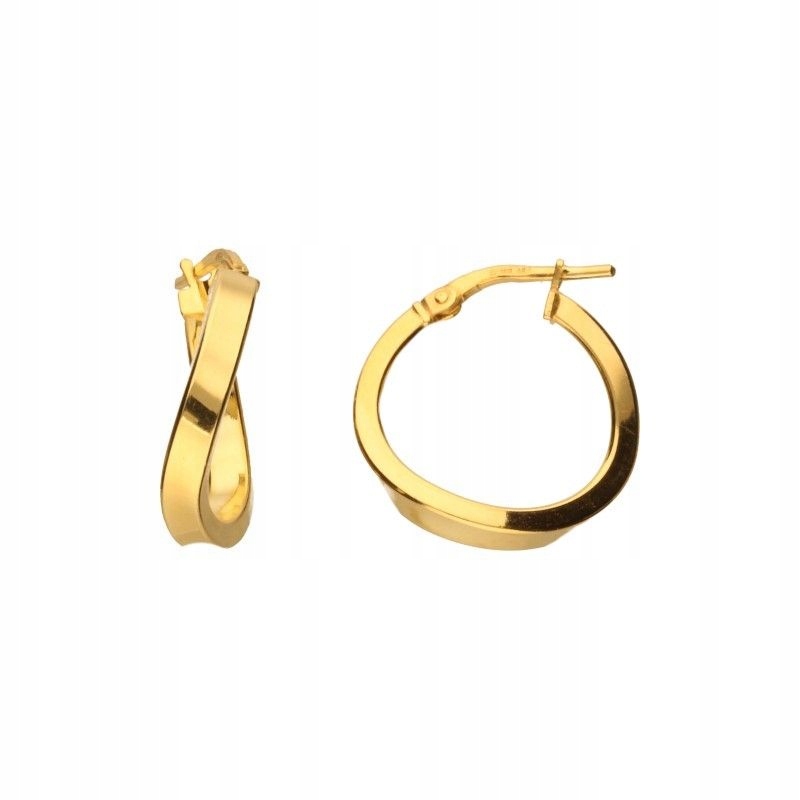 Stříbrné náušnice 925 kruhy pozlacené kroužky kroucené 2.21g jako dárek