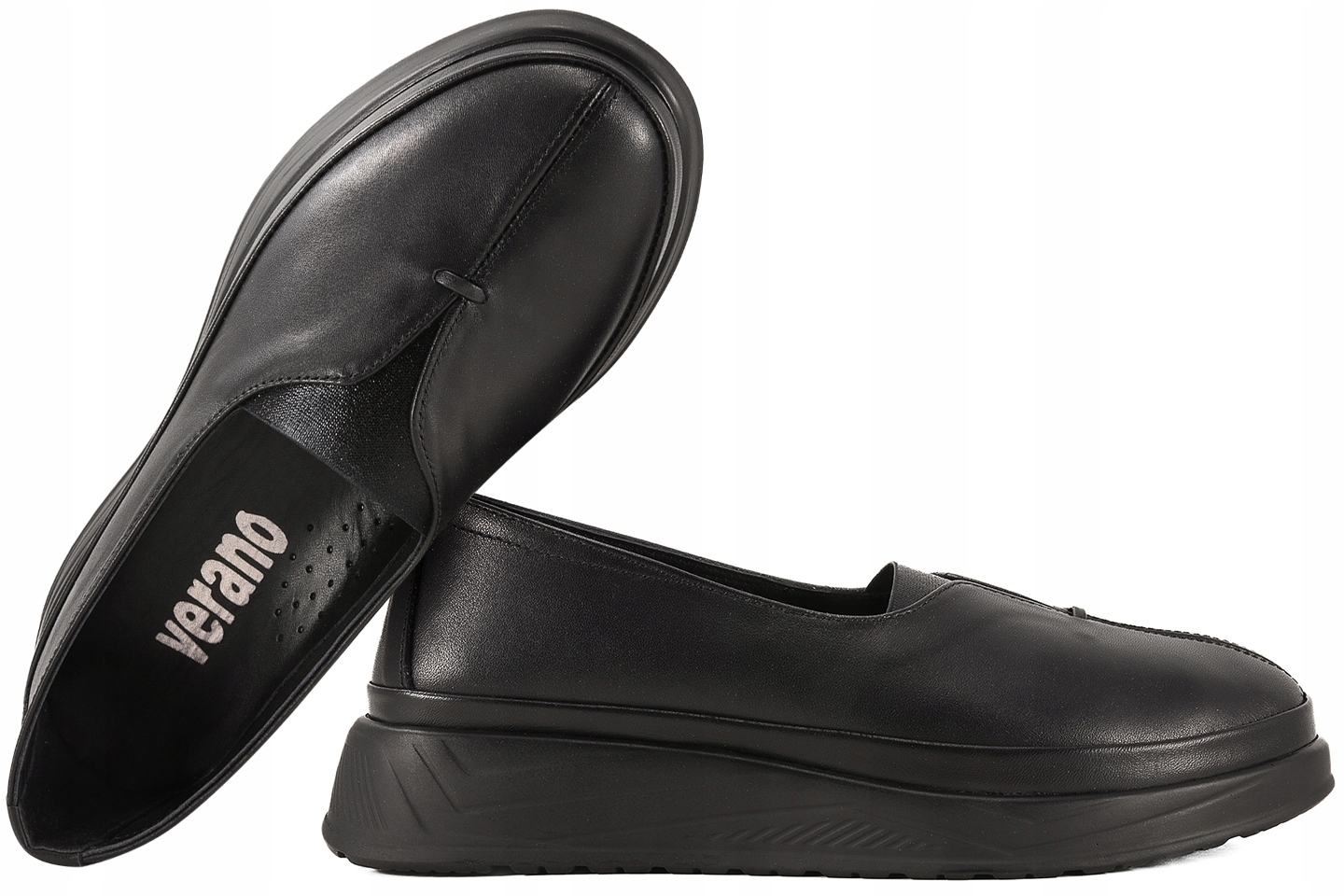 Verano 794.602 Dámské Polobotky Mokasíny Baleríny Kožené Koturn 39 Černá