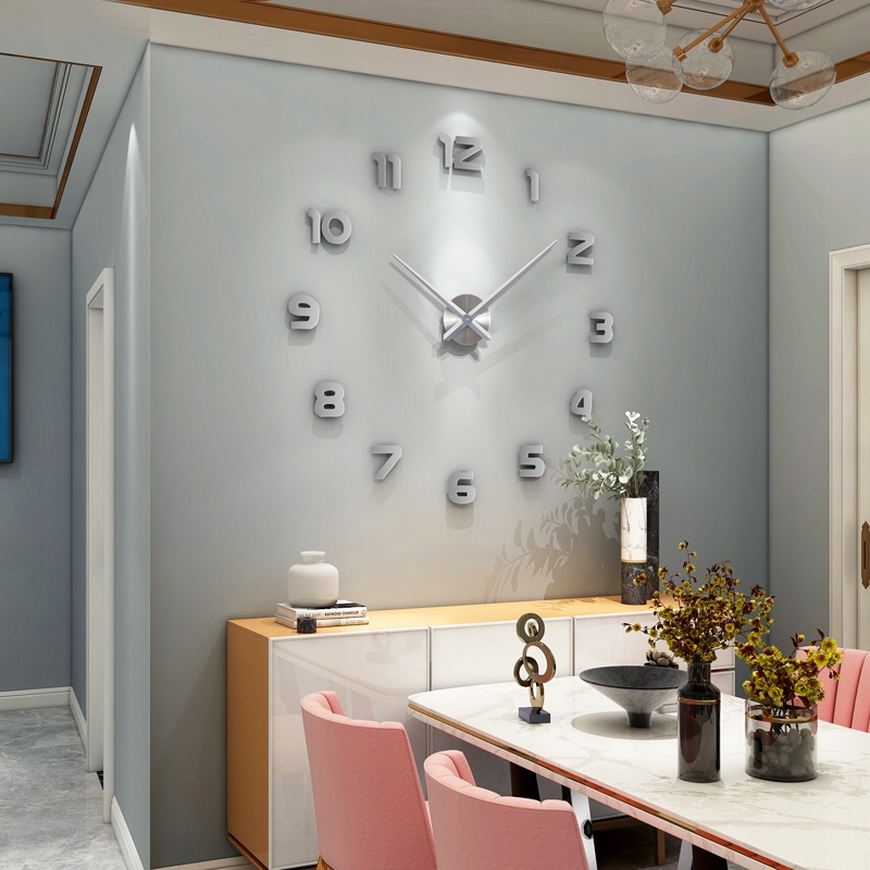 ZEGAR ŚCIENNY DUŻY NAKLEJANY NA ŚCIANĘ 3D CICHY Marka inny