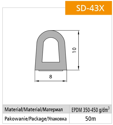 

Uszczelka samoprzylepna gumowa 8x10 drzwi, okna