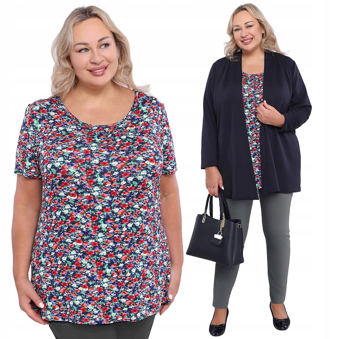 Košile s barevnými květy plus size velikost 58