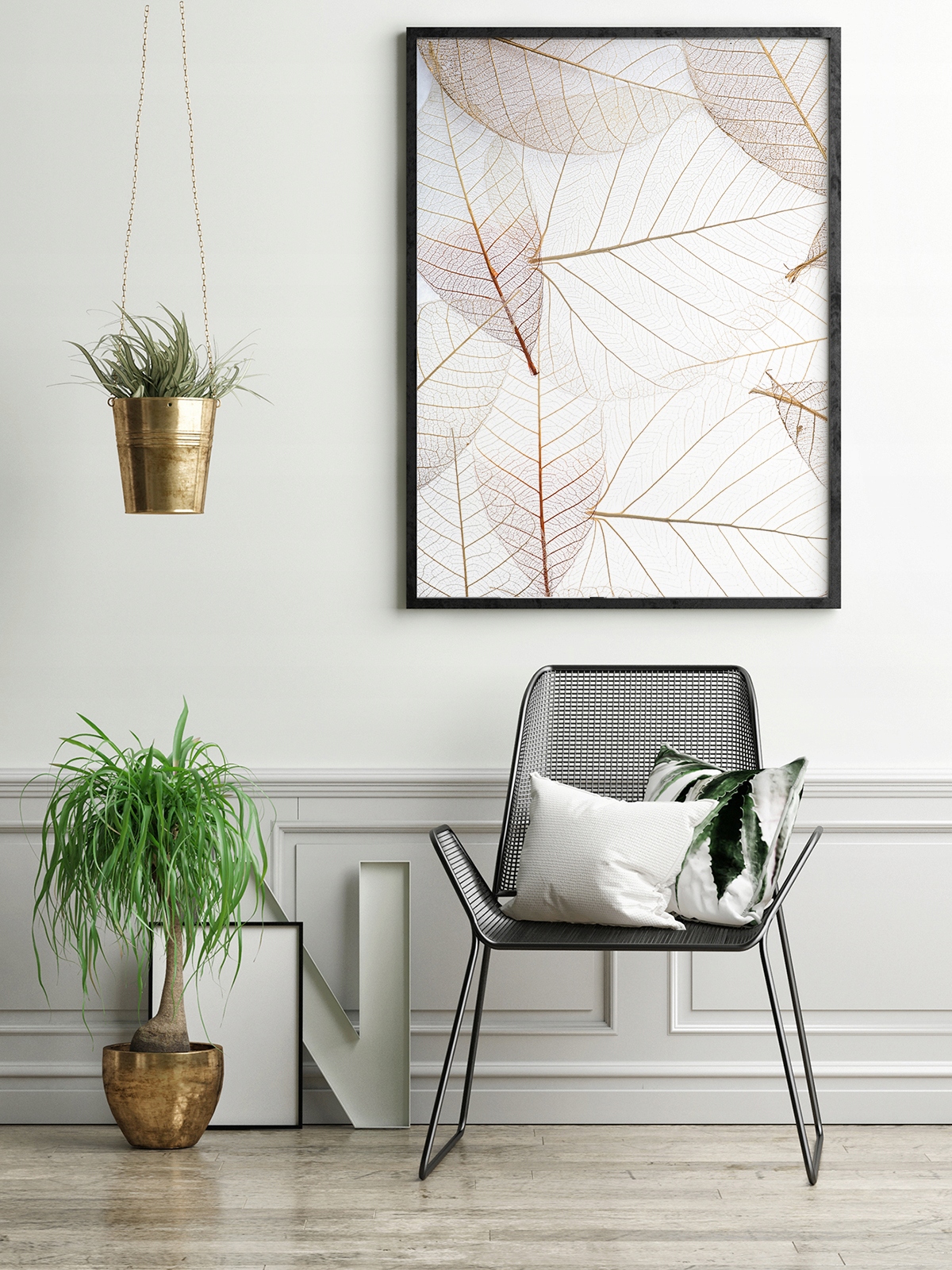 OBRAZ PLAKAT W RAMIE 53x73 cm Złote Liście P634 Kod producenta obrazy plakaty