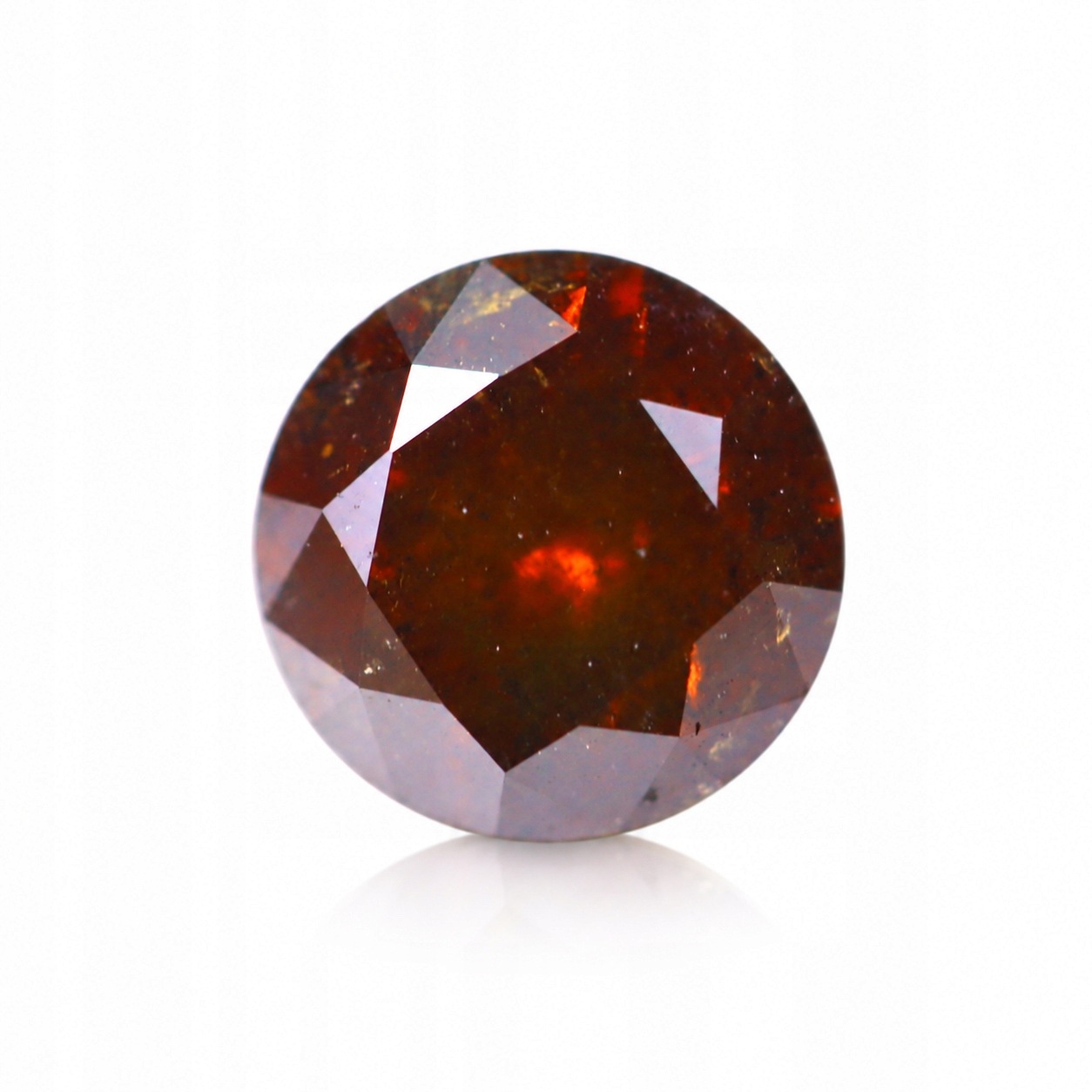 Přírodní diamant 0.53 ct Oranžový Briliant I3 certifikát Wbd