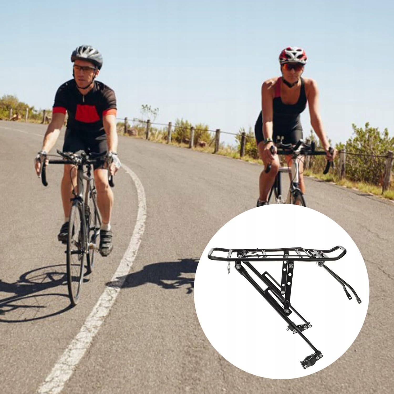 BAGAŻNIK ROWEROWY TOURING PASUJE DO ROWERÓW 24-29", Z BOCZNE RAMY OCHRONNE Montaż rama