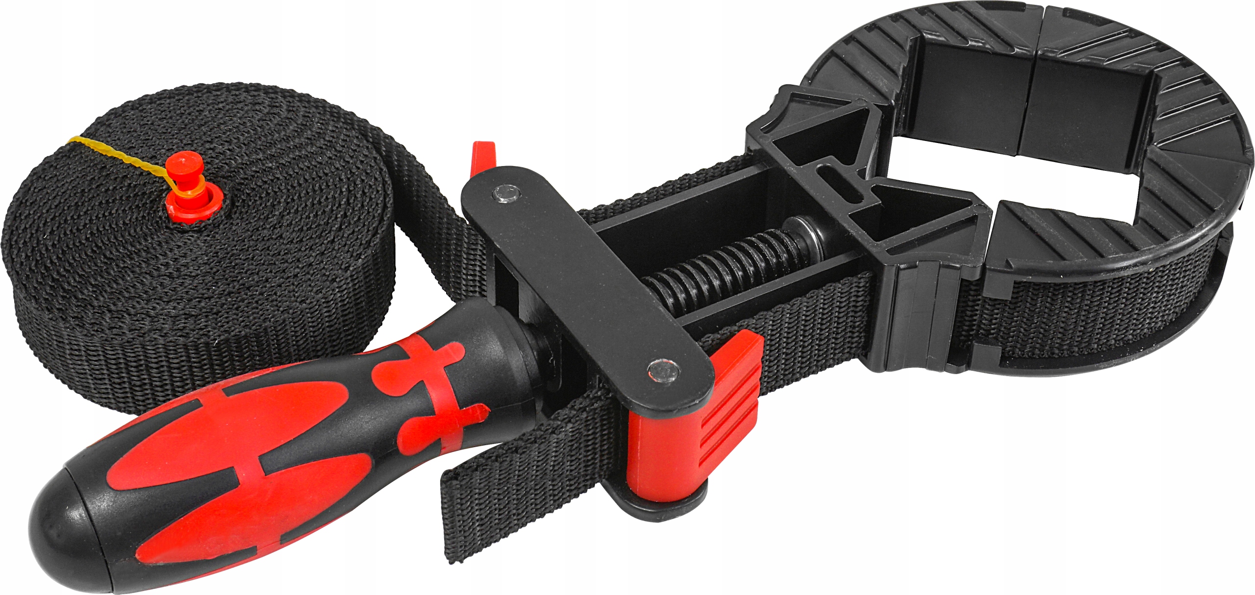 ŚCISK STOLARSKI TAŚMOWY MONTAŻOWY KĄTOWY NAROŻNY ZACISK Z TAŚMĄ KLAMRA 4m Rozstaw szczęk 0 mm