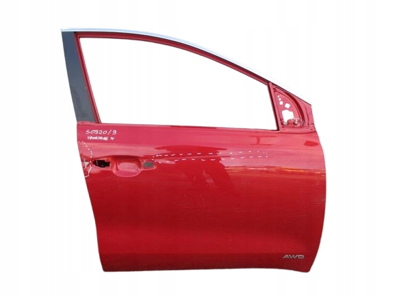 KIA SPORTAGE 4 IV 15- DRZWI PRAWE PRZEDNIE + CHROM - CZERWONE PRZERYSOWANE