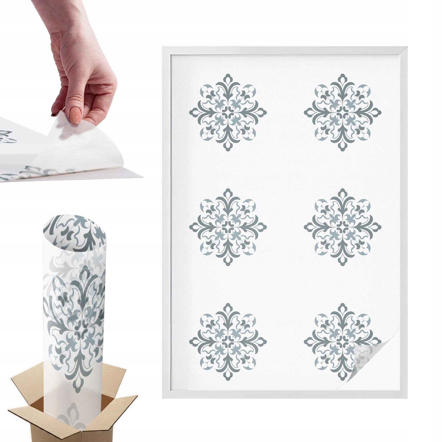 Fólie Poloprůhledná pro kancelářskou práci Klasický ornament 100 x 146 cm