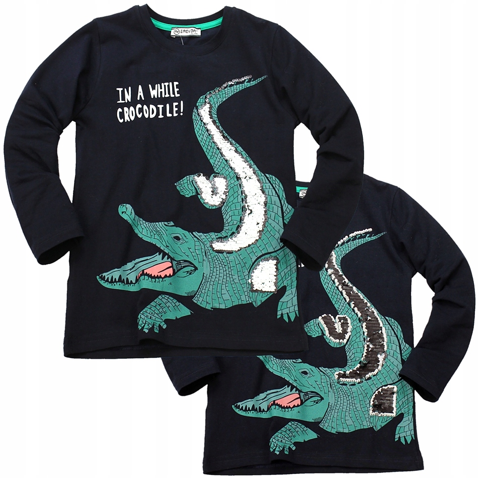 

Bluzka Krokodyl Magiczne Cekiny Rękaw Bawełna 98