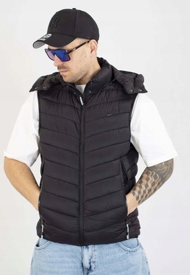 Bunda Bez Rukávů I8 Denim S Kapucí, černý