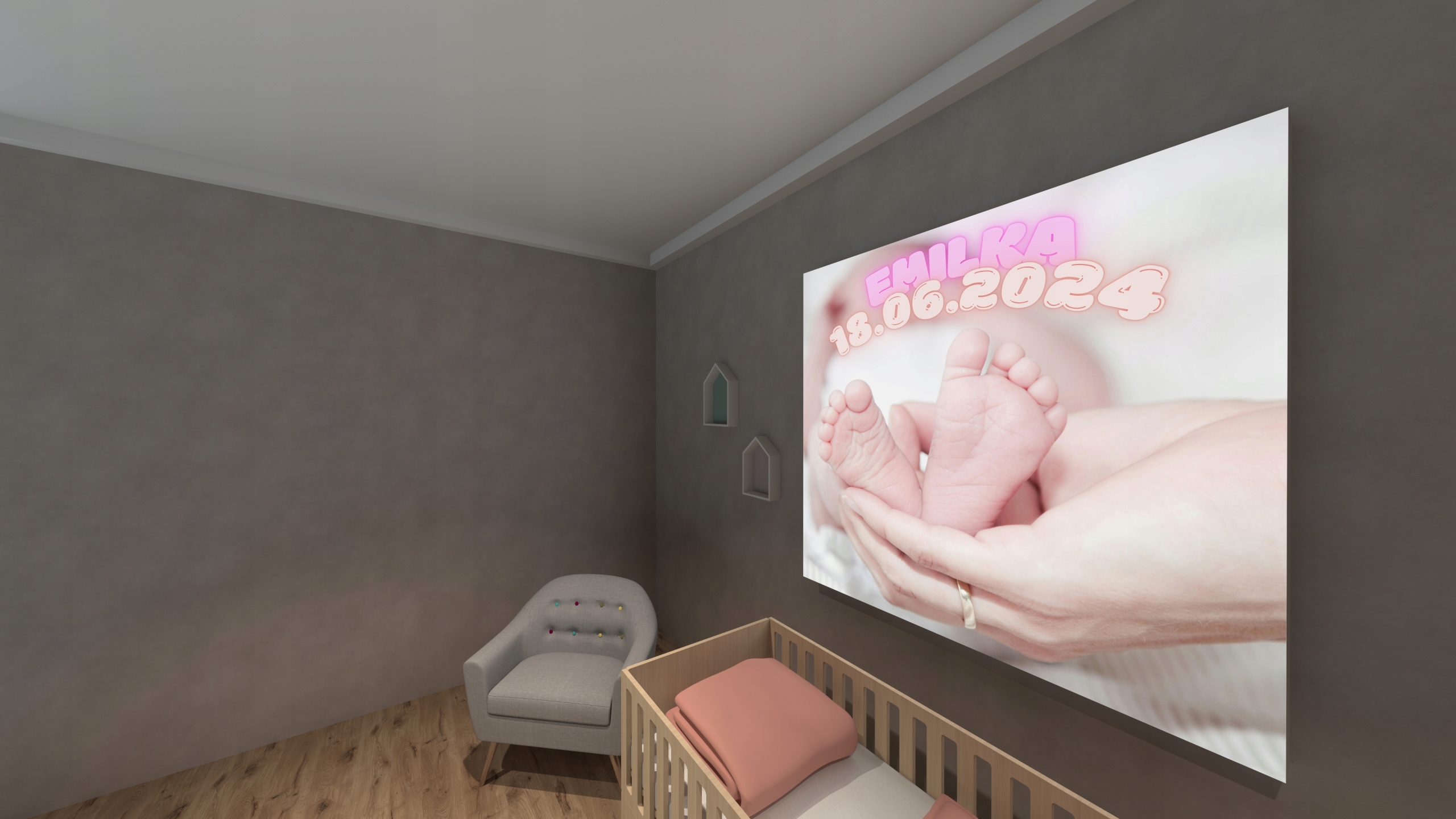 Obraz / rama podświetlana led do pokoju dzięcięcego150 x 150 cm