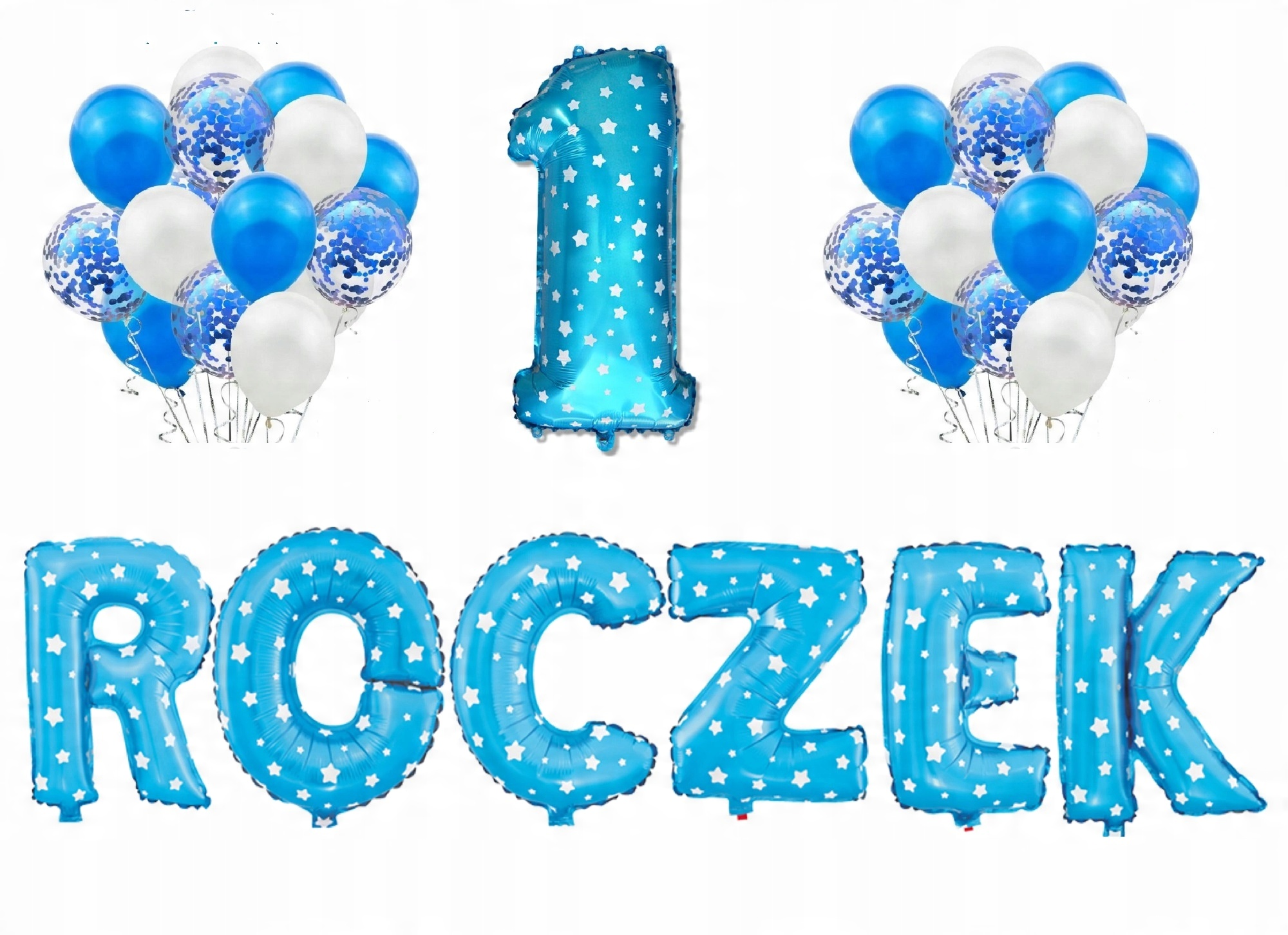 

Zestaw niebieskich Balonów na Roczek dla chłopca