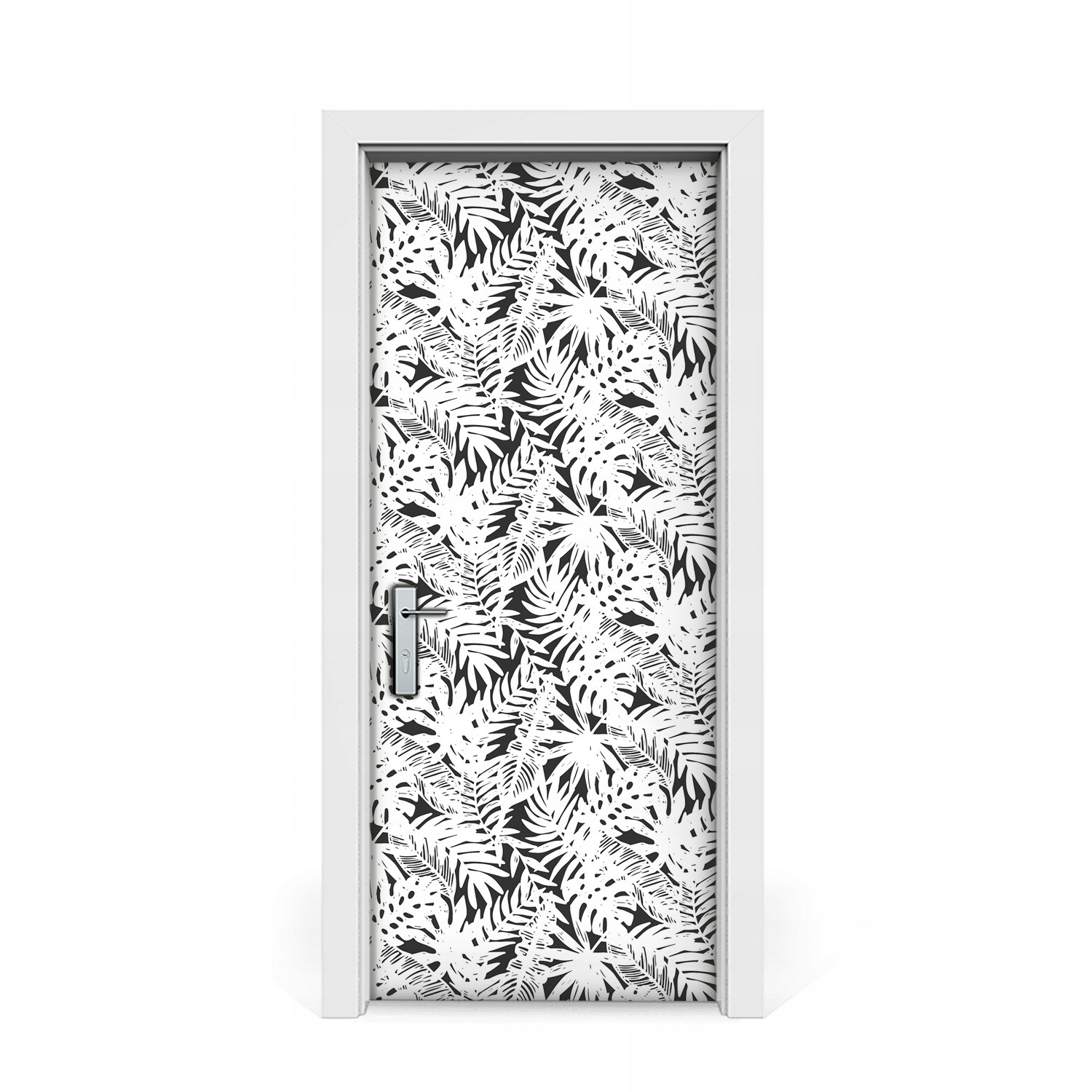 

Fototapeta na drzwi Czarno-białe liście 85x205