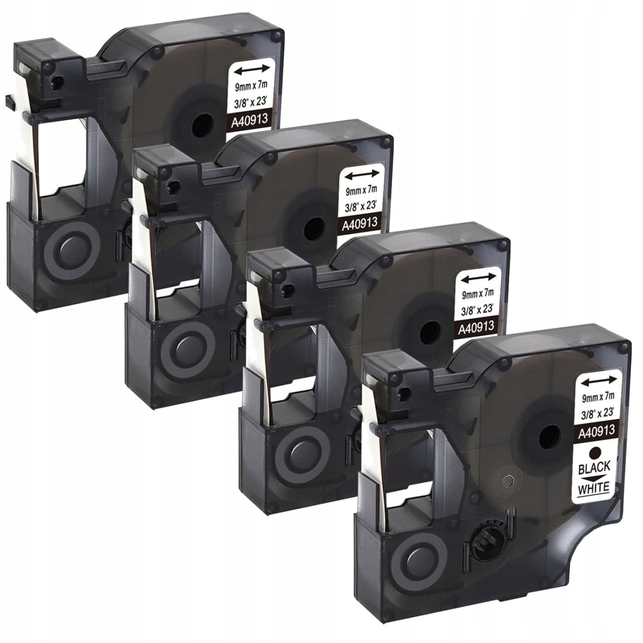 

Taśma do Dymo D1 40913 9mm Biała/Czarny 4szt