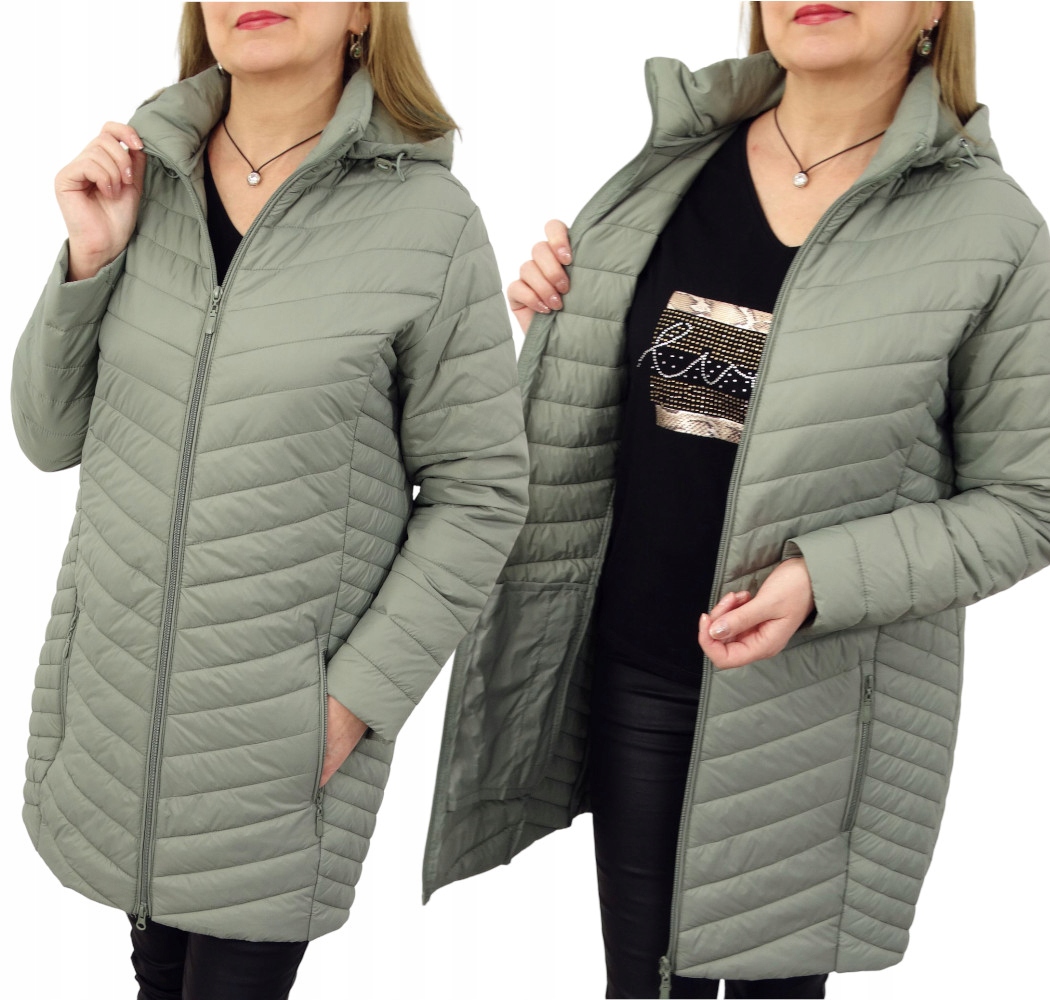 Kurtka Damska Płaszczyk Przejściowy z Odpinanym Kapturem Madison 54 7XL