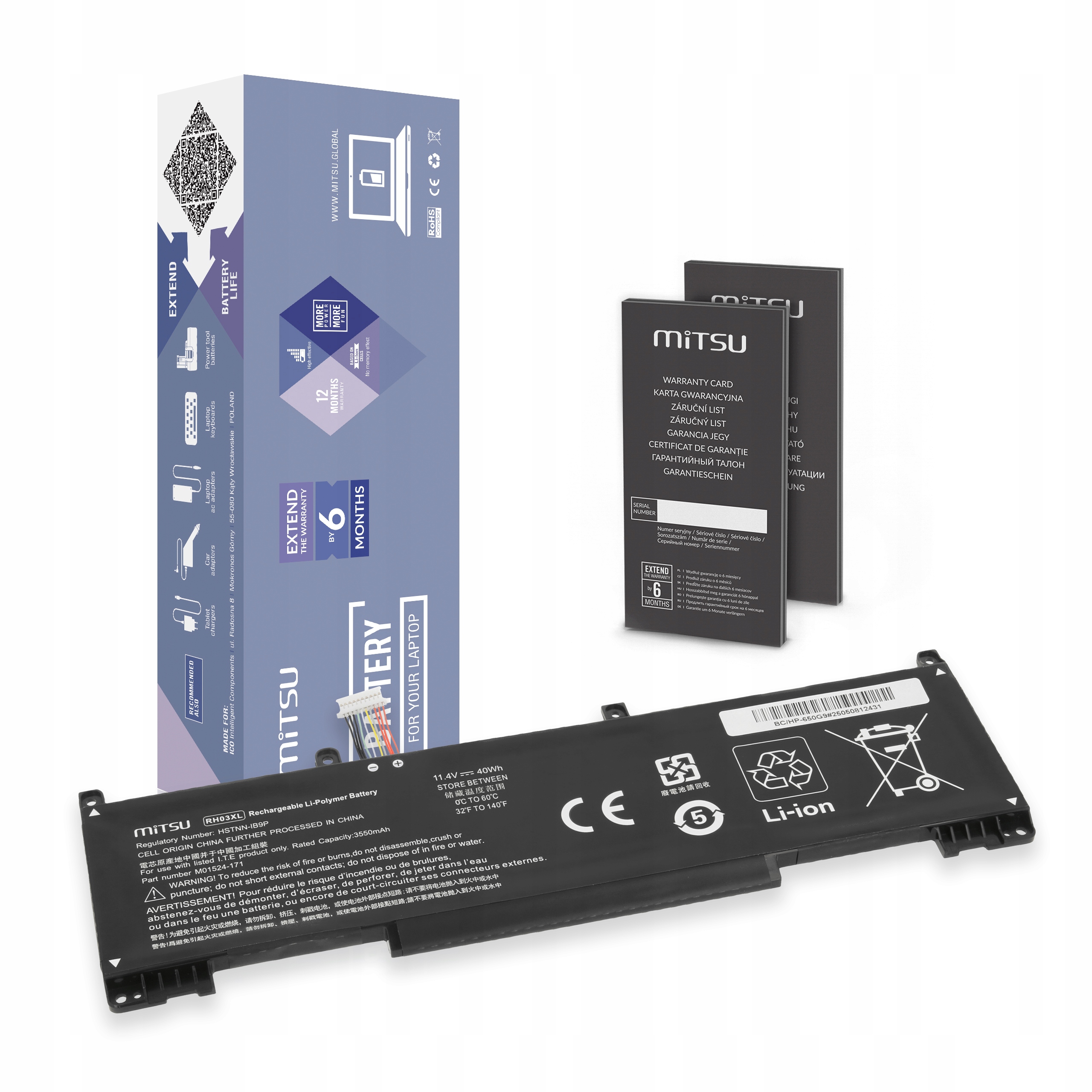 Bateria RH03XL do Hp ProBook 440 445 450 630 640 650 G8 G9 G10