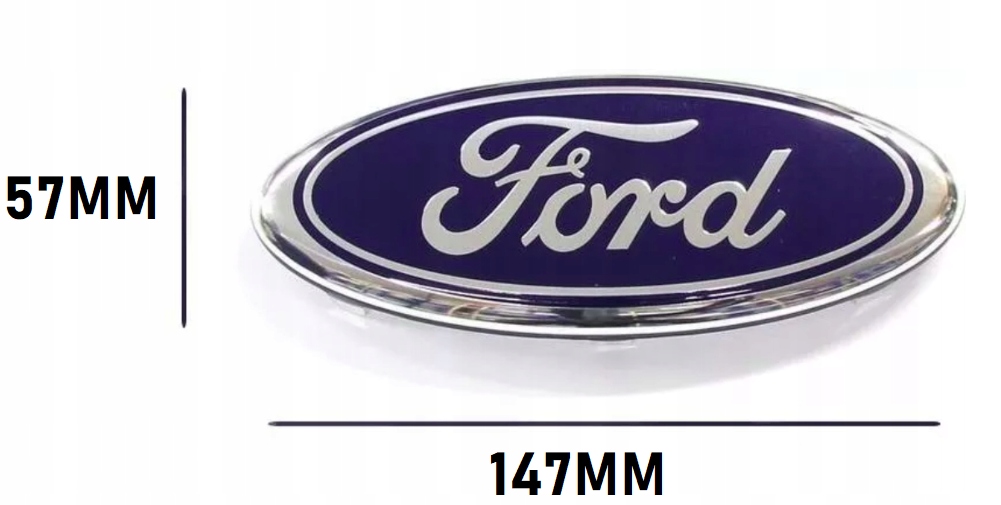 MBLEMAT ZNACZEK LOGO 147MM x 57MM FORD FIESTA FUSION KA S-MAX C-MAX FOCUS Długość 57 cm