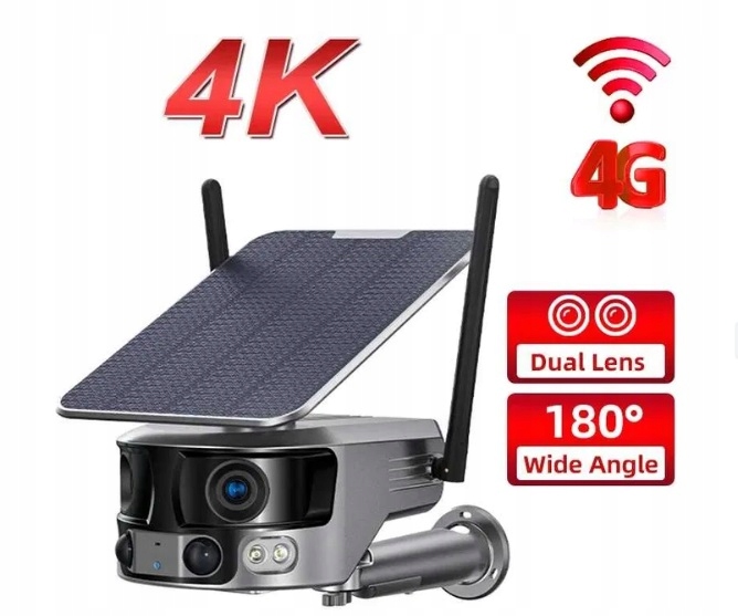 4G Solárna Lte Kamera 8MPX 180° 18000MAH Fish Eye