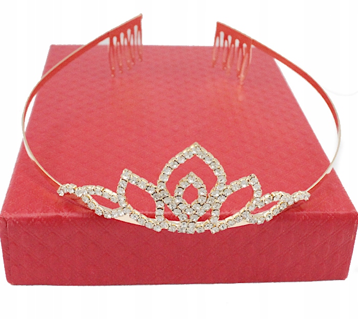 

Korona Tiara Diadem do włosów złoty cyrkonie 7