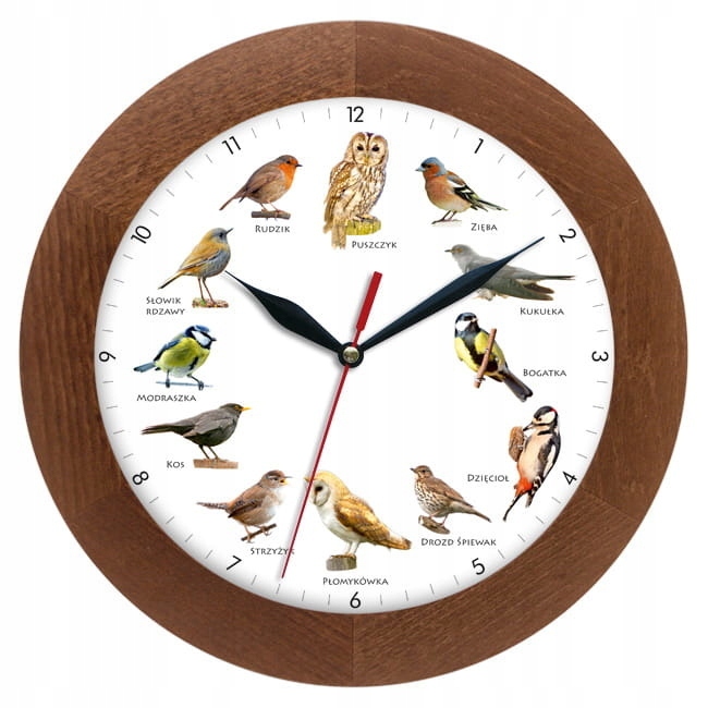 

Drewniany Zegar Z Głosami Ptaków Kurantami ATW300P