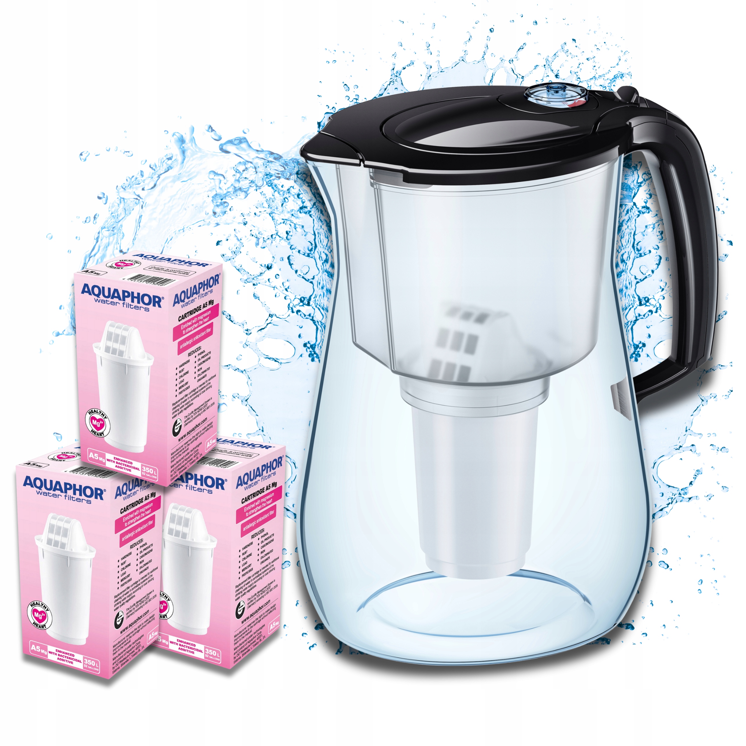 Dzbanek filtrujący wodę Aquaphor Provence 4,2L +3 wkłady A5 Mg2+ w zestawie