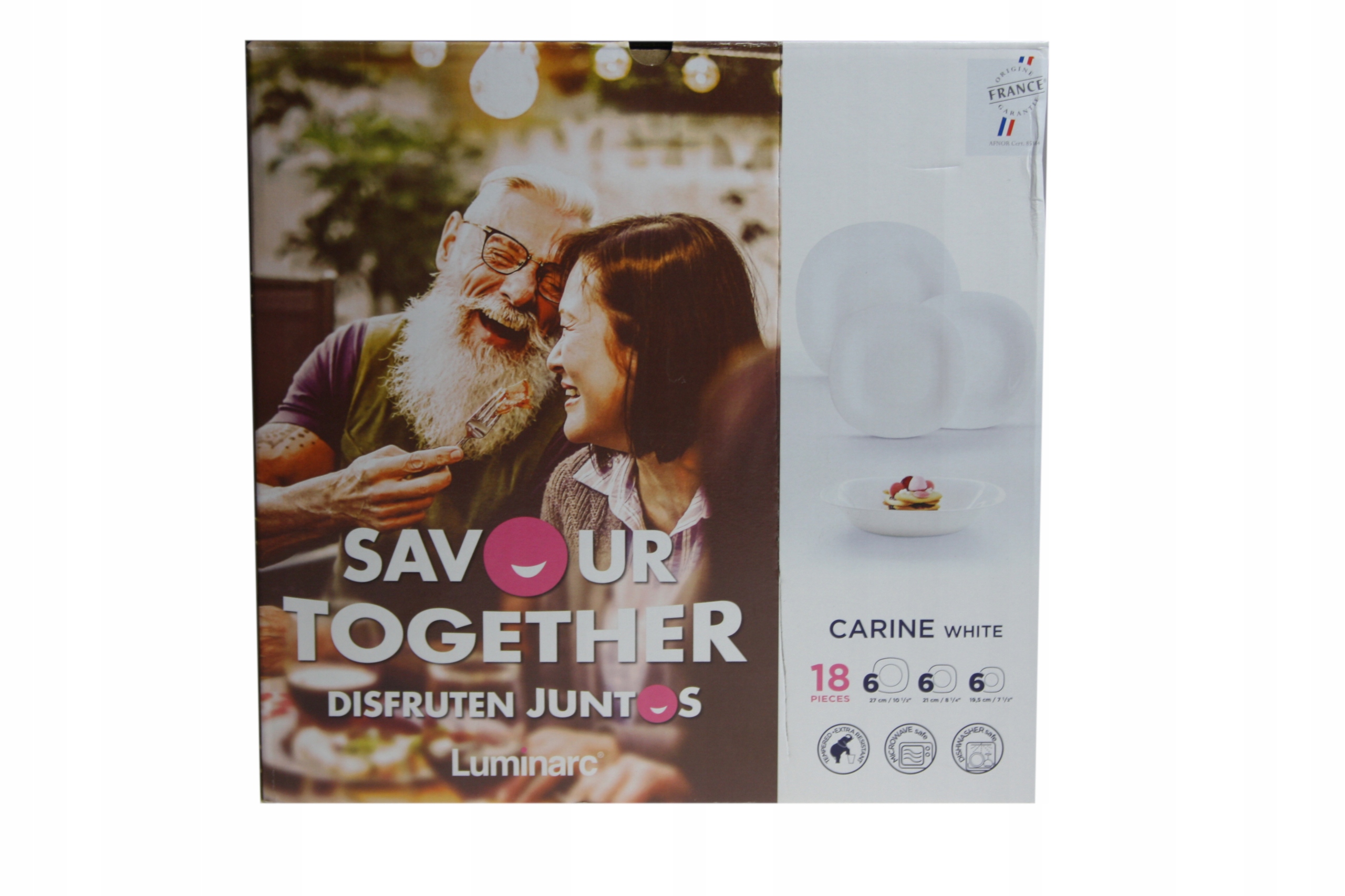 TALERZE SERWIS KOMPLET OBIADOWY KWADRAT biały18 EL Marka Luminarc